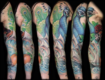 Looking for unique  Tattoos? Peacock sleeve